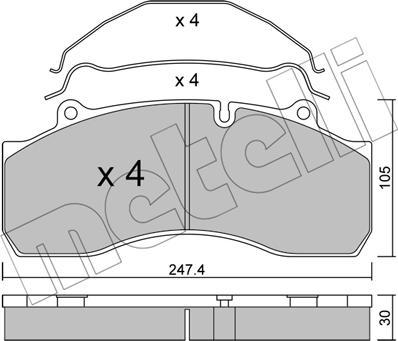 Metelli 22-0594-0 - Kit pastiglie freno, Freno a disco www.autoricambit.com