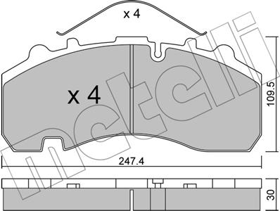 Metelli 22-0596-0 - Kit pastiglie freno, Freno a disco www.autoricambit.com