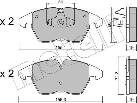 Metelli 22-0548-1 - Kit pastiglie freno, Freno a disco www.autoricambit.com