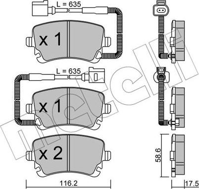 Metelli 22-0554-1 - Kit pastiglie freno, Freno a disco www.autoricambit.com