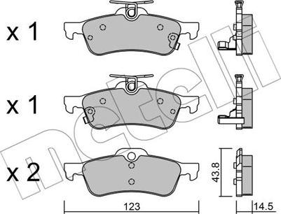 Metelli 22-0556-1 - Kit pastiglie freno, Freno a disco www.autoricambit.com