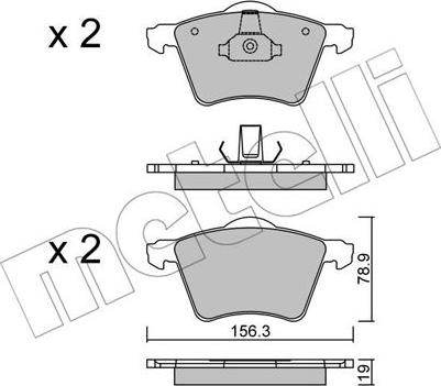 Metelli 22-0550-2 - Kit pastiglie freno, Freno a disco www.autoricambit.com