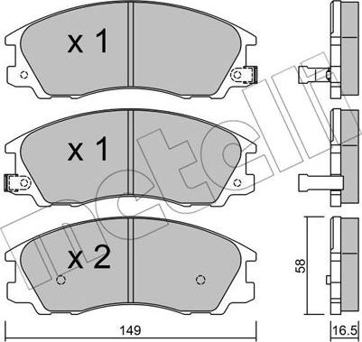 Metelli 22-0506-0 - Kit pastiglie freno, Freno a disco www.autoricambit.com