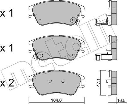 Metelli 22-0502-0 - Kit pastiglie freno, Freno a disco www.autoricambit.com