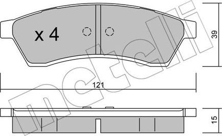 Metelli 22-0510-0 - Kit pastiglie freno, Freno a disco www.autoricambit.com