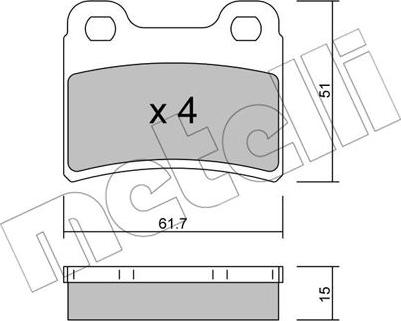 Metelli 22-0535-0 - Kit pastiglie freno, Freno a disco www.autoricambit.com