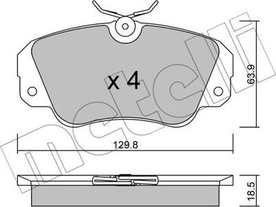 Metelli 22-0538-0 - Kit pastiglie freno, Freno a disco www.autoricambit.com