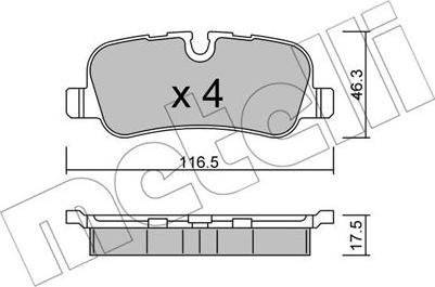 Metelli 22-0694-0 - Kit pastiglie freno, Freno a disco www.autoricambit.com