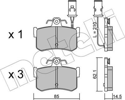 Metelli 22-0691-0 - Kit pastiglie freno, Freno a disco www.autoricambit.com