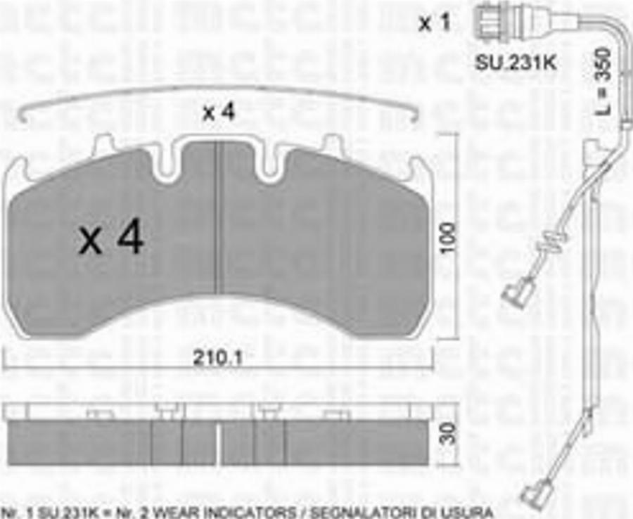 Metelli 2206501K - Kit pastiglie freno, Freno a disco www.autoricambit.com