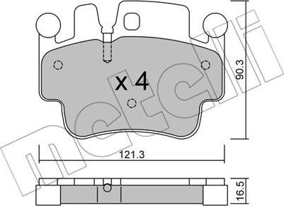 Metelli 22-0657-0 - Kit pastiglie freno, Freno a disco www.autoricambit.com