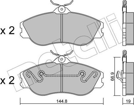 Metelli 22-0663-0 - Kit pastiglie freno, Freno a disco www.autoricambit.com