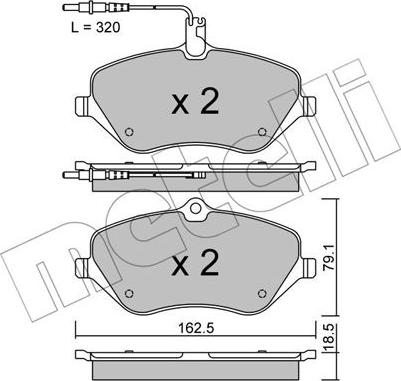 Metelli 22-0601-1 - Kit pastiglie freno, Freno a disco www.autoricambit.com