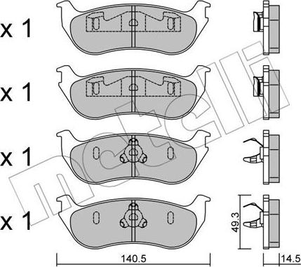 Metelli 22-0687-0 - Kit pastiglie freno, Freno a disco www.autoricambit.com