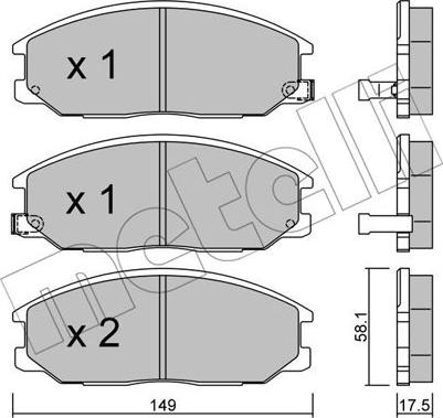 Metelli 22-0632-0 - Kit pastiglie freno, Freno a disco www.autoricambit.com