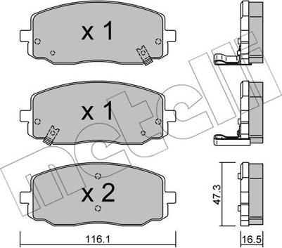 Metelli 22-0629-0 - Kit pastiglie freno, Freno a disco www.autoricambit.com