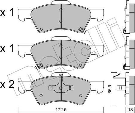 Metelli 22-0623-0 - Kit pastiglie freno, Freno a disco www.autoricambit.com