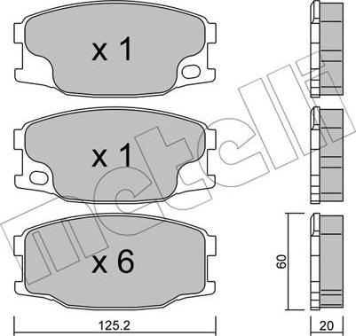 Metelli 22-0622-0 - Kit pastiglie freno, Freno a disco www.autoricambit.com