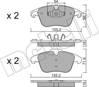 Metelli 22-0675-7 - Kit pastiglie freno, Freno a disco www.autoricambit.com