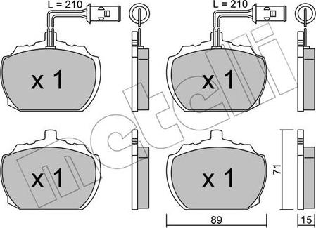 Metelli 22-0678-1 - Kit pastiglie freno, Freno a disco www.autoricambit.com