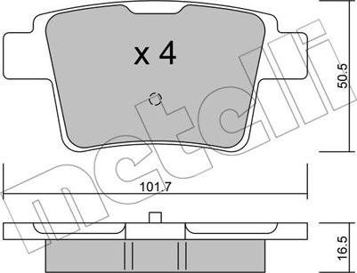 Metelli 22-0677-0 - Kit pastiglie freno, Freno a disco www.autoricambit.com