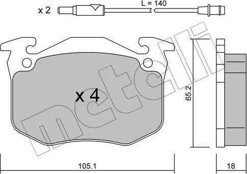 Metelli 22-0090-0 - Kit pastiglie freno, Freno a disco www.autoricambit.com