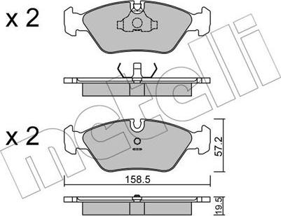 Metelli 22-0091-0 - Kit pastiglie freno, Freno a disco www.autoricambit.com