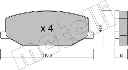 Metelli 22-0097-0 - Kit pastiglie freno, Freno a disco www.autoricambit.com