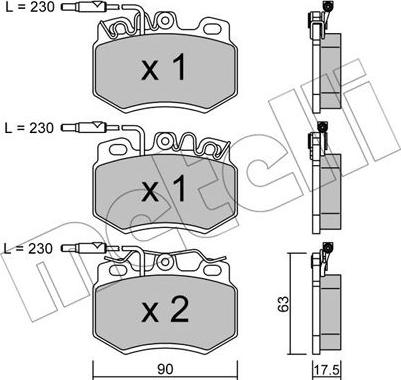 Metelli 22-0049-0 - Kit pastiglie freno, Freno a disco www.autoricambit.com