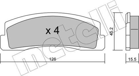 Metelli 22-0046-0 - Kit pastiglie freno, Freno a disco www.autoricambit.com