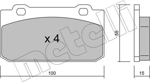 Metelli 22-0040-0 - Kit pastiglie freno, Freno a disco www.autoricambit.com