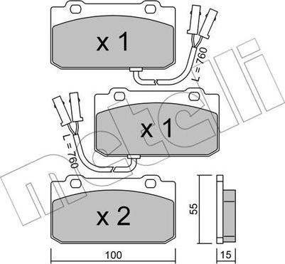 Metelli 22-0040-1 - Kit pastiglie freno, Freno a disco www.autoricambit.com