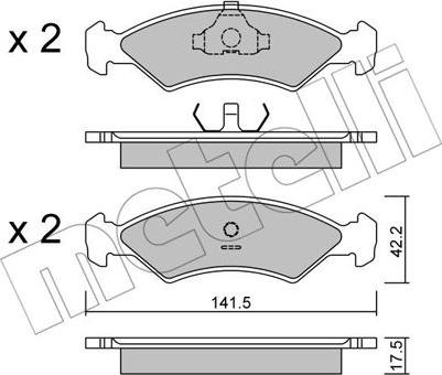 Metelli 22-0043-0 - Kit pastiglie freno, Freno a disco www.autoricambit.com