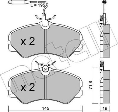 Metelli 22-0058-1 - Kit pastiglie freno, Freno a disco www.autoricambit.com