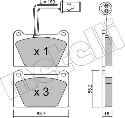 Metelli 22-0052-0 - Kit pastiglie freno, Freno a disco www.autoricambit.com