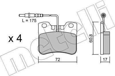 Metelli 22-0060-1 - Kit pastiglie freno, Freno a disco www.autoricambit.com