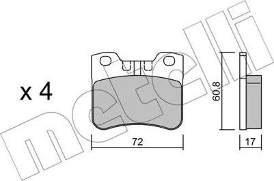 Metelli 22-0060-2 - Kit pastiglie freno, Freno a disco www.autoricambit.com