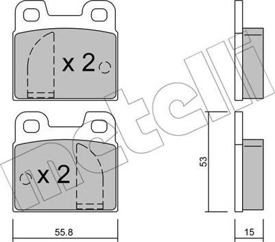 Metelli 22-0009-0 - Kit pastiglie freno, Freno a disco www.autoricambit.com