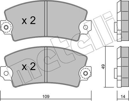 Metelli 22-0005-1 - Kit pastiglie freno, Freno a disco www.autoricambit.com