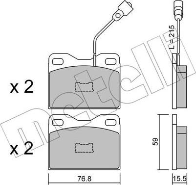 Metelli 22-0015-4 - Kit pastiglie freno, Freno a disco www.autoricambit.com