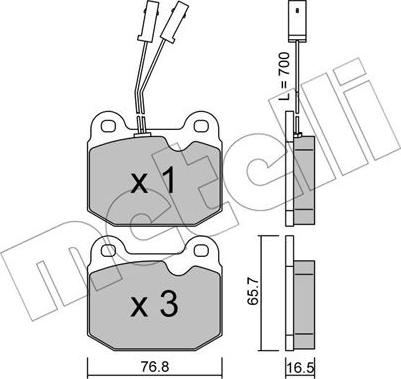 Metelli 22-0013-0 - Kit pastiglie freno, Freno a disco www.autoricambit.com