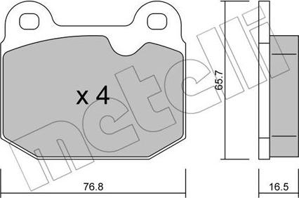 Metelli 22-0013-1 - Kit pastiglie freno, Freno a disco www.autoricambit.com