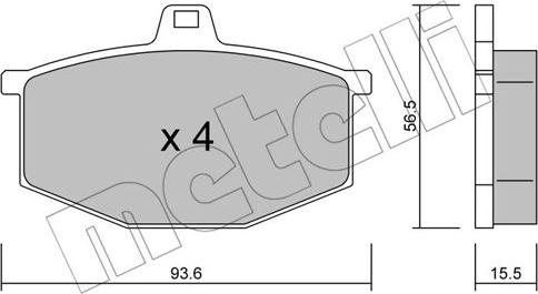 Metelli 22-0012-0 - Kit pastiglie freno, Freno a disco www.autoricambit.com