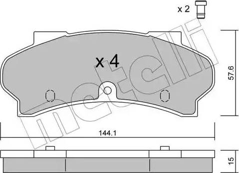 Metelli 22-0017-0 - Kit pastiglie freno, Freno a disco www.autoricambit.com