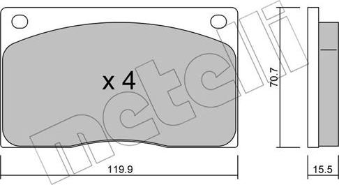 Metelli 22-0089-0 - Kit pastiglie freno, Freno a disco www.autoricambit.com