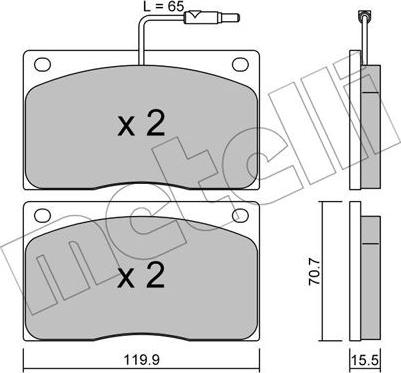 Metelli 22-0089-1 - Kit pastiglie freno, Freno a disco www.autoricambit.com