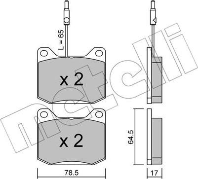 Metelli 22-0080-0 - Kit pastiglie freno, Freno a disco www.autoricambit.com