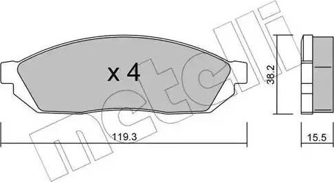 Metelli 22-0087-0 - Kit pastiglie freno, Freno a disco www.autoricambit.com