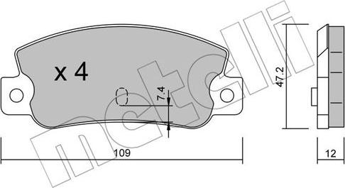 Metelli 22-0035-0 - Kit pastiglie freno, Freno a disco www.autoricambit.com