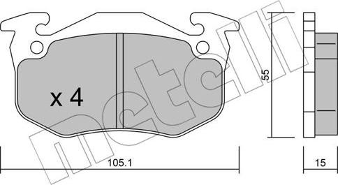 Metelli 22-0036-5 - Kit pastiglie freno, Freno a disco www.autoricambit.com